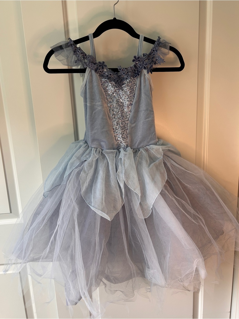 Girls Silver- Blue Tulle Fairy Costume Dress/  Weismann / Halloween costume